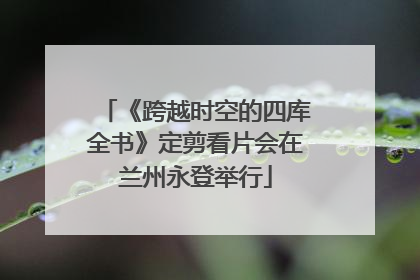 《跨越时空的四库全书》定剪看片会在兰州永登举行