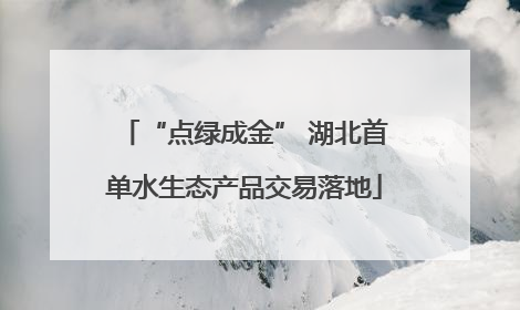 “点绿成金” 湖北首单水生态产品交易落地