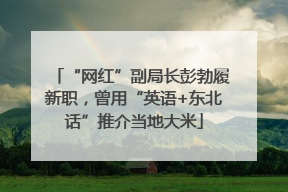 “网红”副局长彭勃履新职，曾用“英语+东北话”推介当地大米