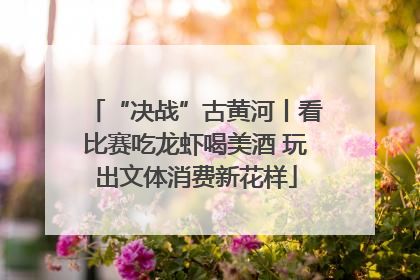 “决战”古黄河丨看比赛吃龙虾喝美酒 玩出文体消费新花样