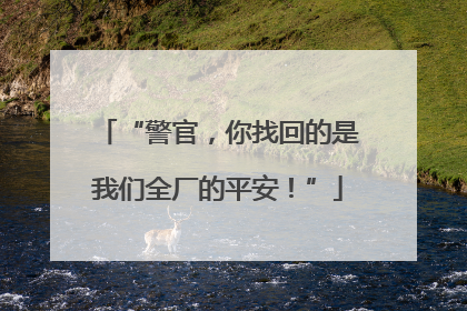 “警官，你找回的是我们全厂的平安！”