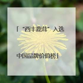 “西丰鹿茸”入选中国品牌价值榜
