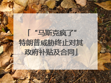 “马斯克疯了” 特朗普威胁终止对其政府补贴及合同
