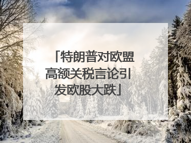 特朗普对欧盟高额关税言论引发欧股大跌