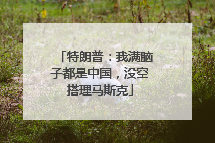 特朗普：我满脑子都是中国，没空搭理马斯克