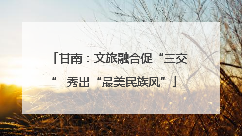 甘南：文旅融合促“三交” 秀出“最美民族风”