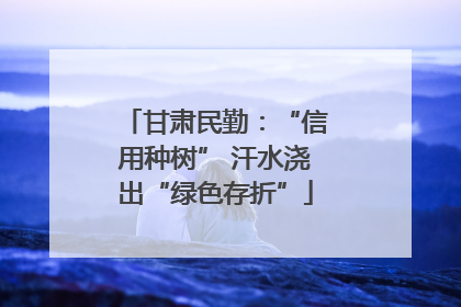 甘肃民勤：“信用种树” 汗水浇出“绿色存折”