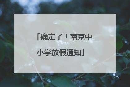 确定了！南京中小学放假通知