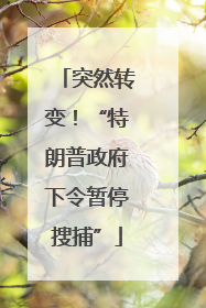 突然转变！“特朗普政府下令暂停搜捕”