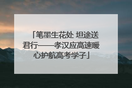 笔墨生花处 坦途送君行——孝汉应高速暖心护航高考学子