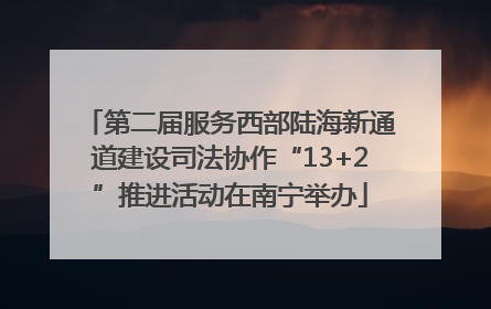 第二届服务西部陆海新通道建设司法协作“13+2”推进活动在南宁举办