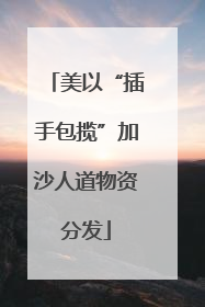 美以“插手包揽”加沙人道物资分发