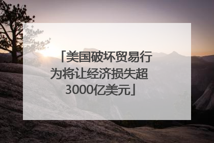 美国破坏贸易行为将让经济损失超3000亿美元