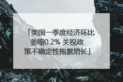 美国一季度经济环比萎缩0.2% 关税政策不确定性拖累增长
