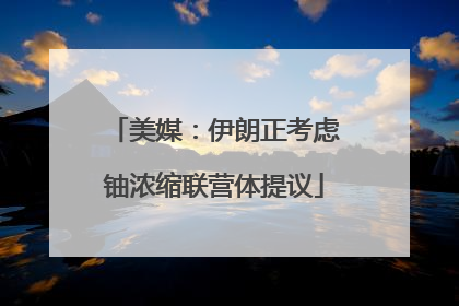 美媒：伊朗正考虑铀浓缩联营体提议