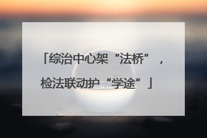 综治中心架“法桥”，检法联动护“学途”