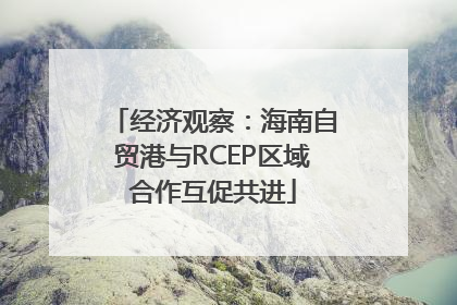 经济观察：海南自贸港与RCEP区域合作互促共进