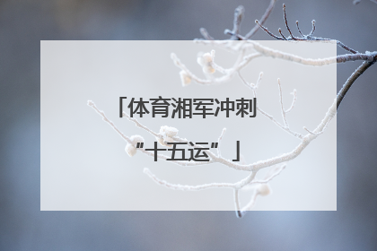 体育湘军冲刺“十五运”