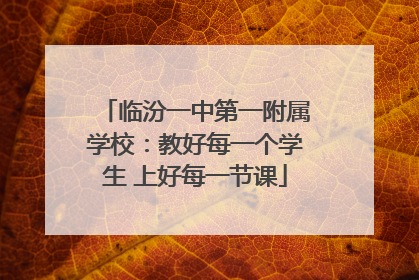 临汾一中第一附属学校：教好每一个学生 上好每一节课