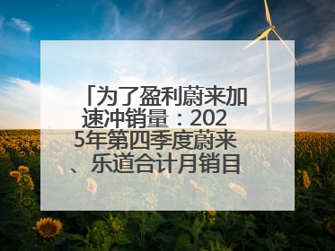 为了盈利蔚来加速冲销量：2025年第四季度蔚来、乐道合计月销目标达5万辆