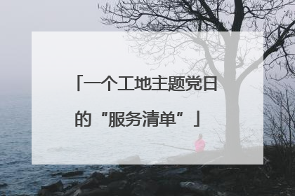 一个工地主题党日的“服务清单”