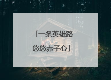 一条英雄路 悠悠赤子心
