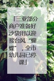 三亚部分商户准备好沙袋用以迎接台风“蝴蝶”，全市幼儿园已停课