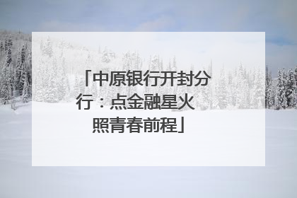 中原银行开封分行：点金融星火 照青春前程