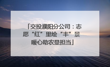 交投濮阳分公司：志愿“红”里绘“丰”景 暖心助农显担当