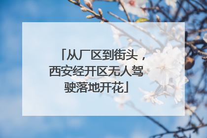 从厂区到街头，西安经开区无人驾驶落地开花