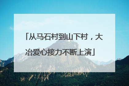 从马石村到山下村，大冶爱心接力不断上演