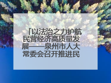 以法治之力护航民营经济高质量发展——泉州市人大常委会召开推进民营经济促进法贯彻实施座谈会