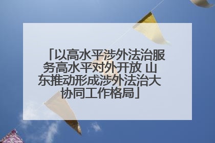 以高水平涉外法治服务高水平对外开放 山东推动形成涉外法治大协同工作格局