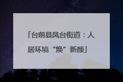 台前县凤台街道：人居环境“焕”新颜