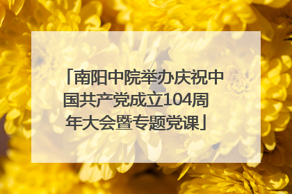 南阳中院举办庆祝中国共产党成立104周年大会暨专题党课