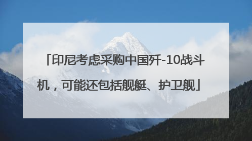 印尼考虑采购中国歼-10战斗机，可能还包括舰艇、护卫舰