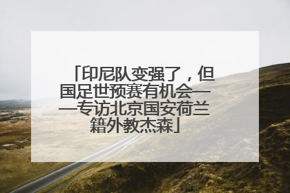 印尼队变强了，但国足世预赛有机会——专访北京国安荷兰籍外教杰森