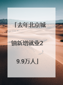 去年北京城镇新增就业29.9万人