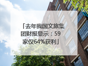 去年我国文旅集团财报显示：59家仅64%获利