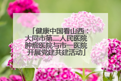 健康中国看山西：大同市第二人民医院肿瘤医院与市一医院开展党建共建活动