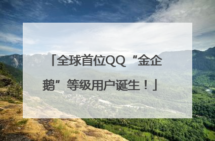 全球首位QQ“金企鹅”等级用户诞生！