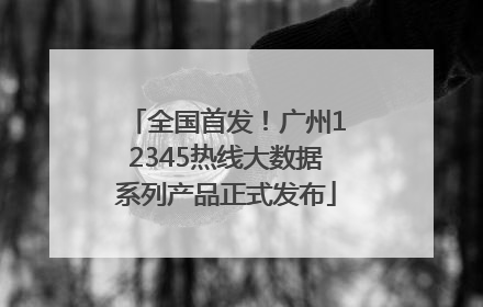 全国首发！广州12345热线大数据系列产品正式发布