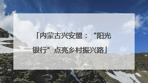 内蒙古兴安盟：“阳光银行”点亮乡村振兴路
