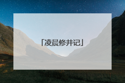 凌晨修井记