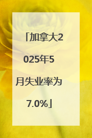 加拿大2025年5月失业率为7.0%