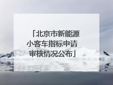 北京市新能源小客车指标申请审核情况公布