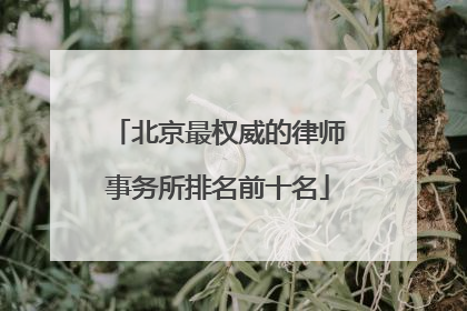 北京最权威的律师事务所排名前十名