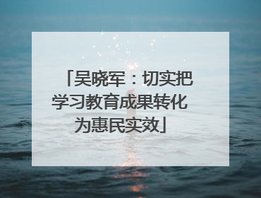 吴晓军：切实把学习教育成果转化为惠民实效