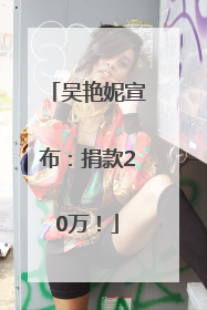吴艳妮宣布：捐款20万！