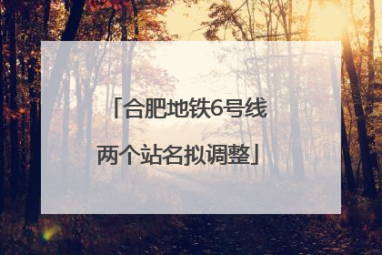 合肥地铁6号线两个站名拟调整